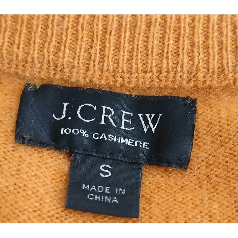 J.‎ Crew Cashmere Crewneck Pullover Sweater Rich Gold Yellow Small Quiet Luxury